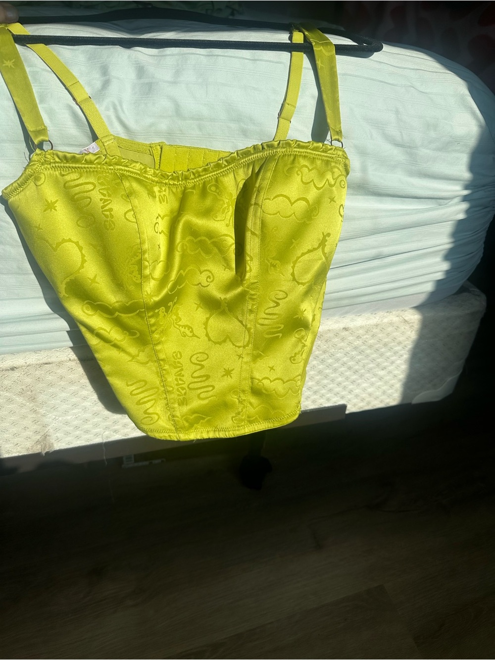 Bright Green Satin Bustier Top - Rihanna Savage X Fenty